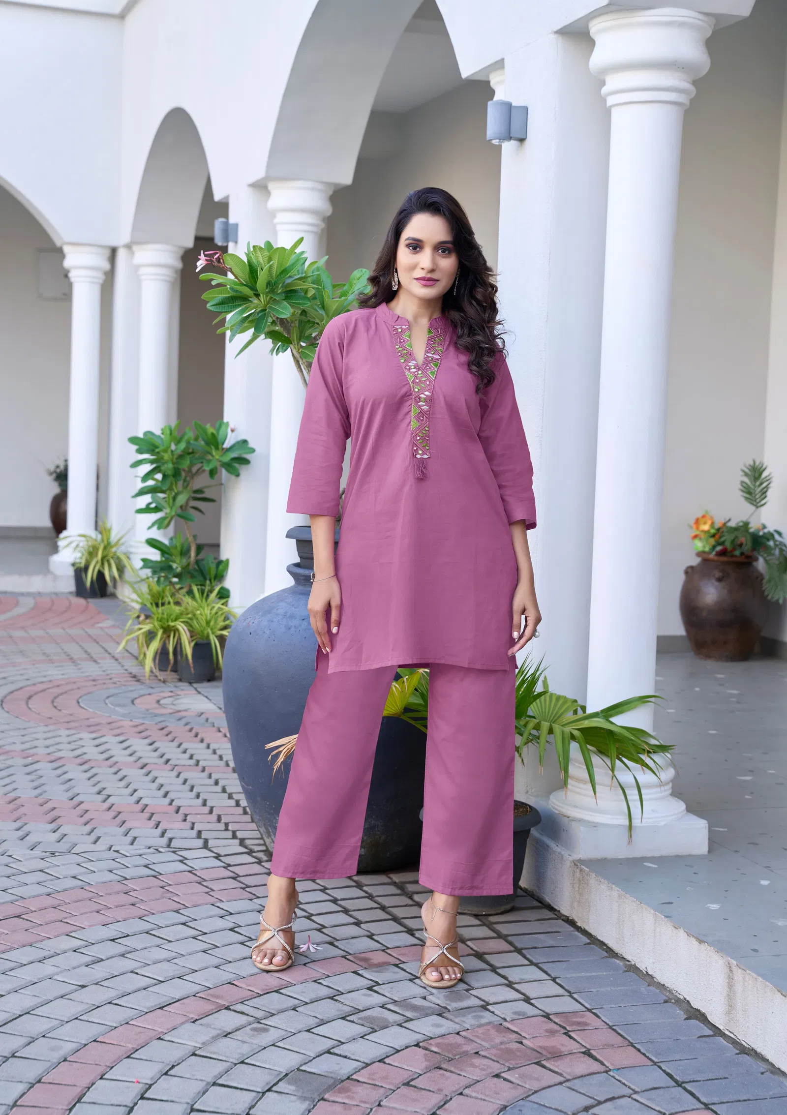 Sara by Ossm Fancy Cotton Embroidery Co Ord Set Wholesale Market In Surat